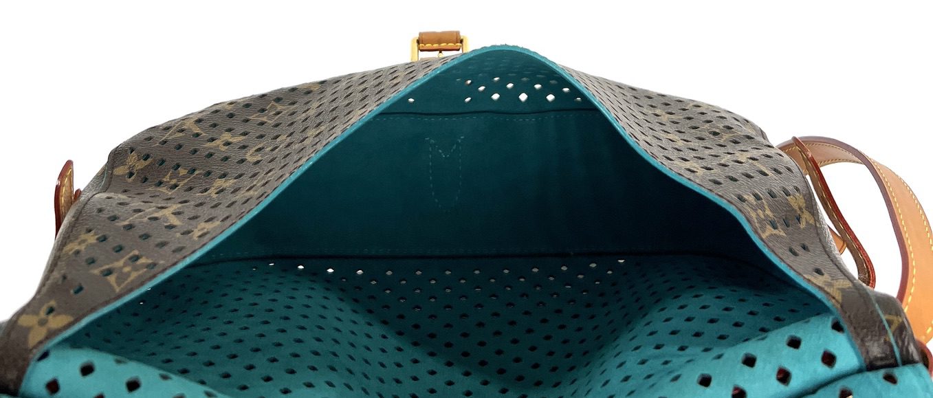 Perforated Monogram/Turquoise Saumur 30 – Opulent Habits