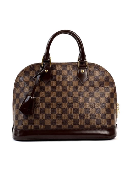 Louis Vuitton Damier Ebene Alma PM Special Ordered Wine Red front