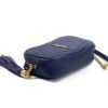 YSL Mini Lou Quilted Grain De Poudre Embossed Navy Leather 10