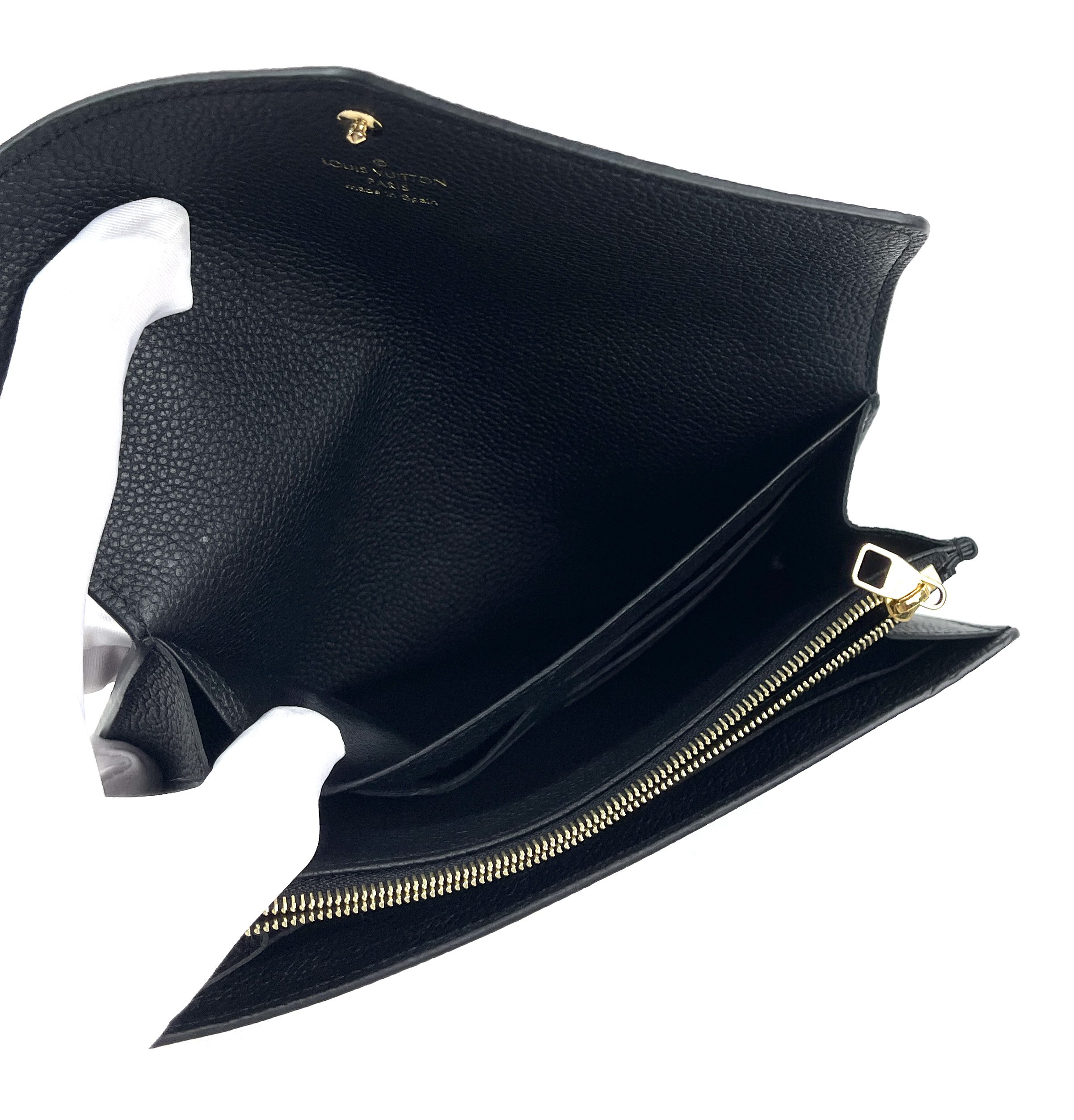 Louis Vuitton Sarah Wallet NM Monogram Empreinte Leather Black