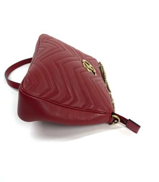 Gucci Red Leather Marmont Crossbody Bag Special Edition side