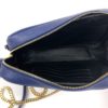 YSL Mini Lou Quilted Grain De Poudre Embossed Navy Leather 14