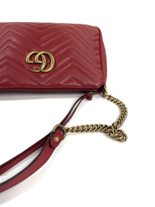 Gucci Red Leather Marmont Crossbody Bag Special Edition chain