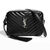 YSL Black College Medium Matelasse Lambskin V-Flap Crossbody Bag 19