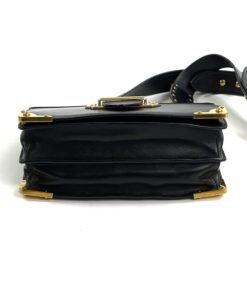 Prada City Calf Black Saffiano Leather Cahier Shoulder Bag bottom