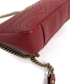 Gucci Red Leather Marmont Crossbody Bag Special Edition side