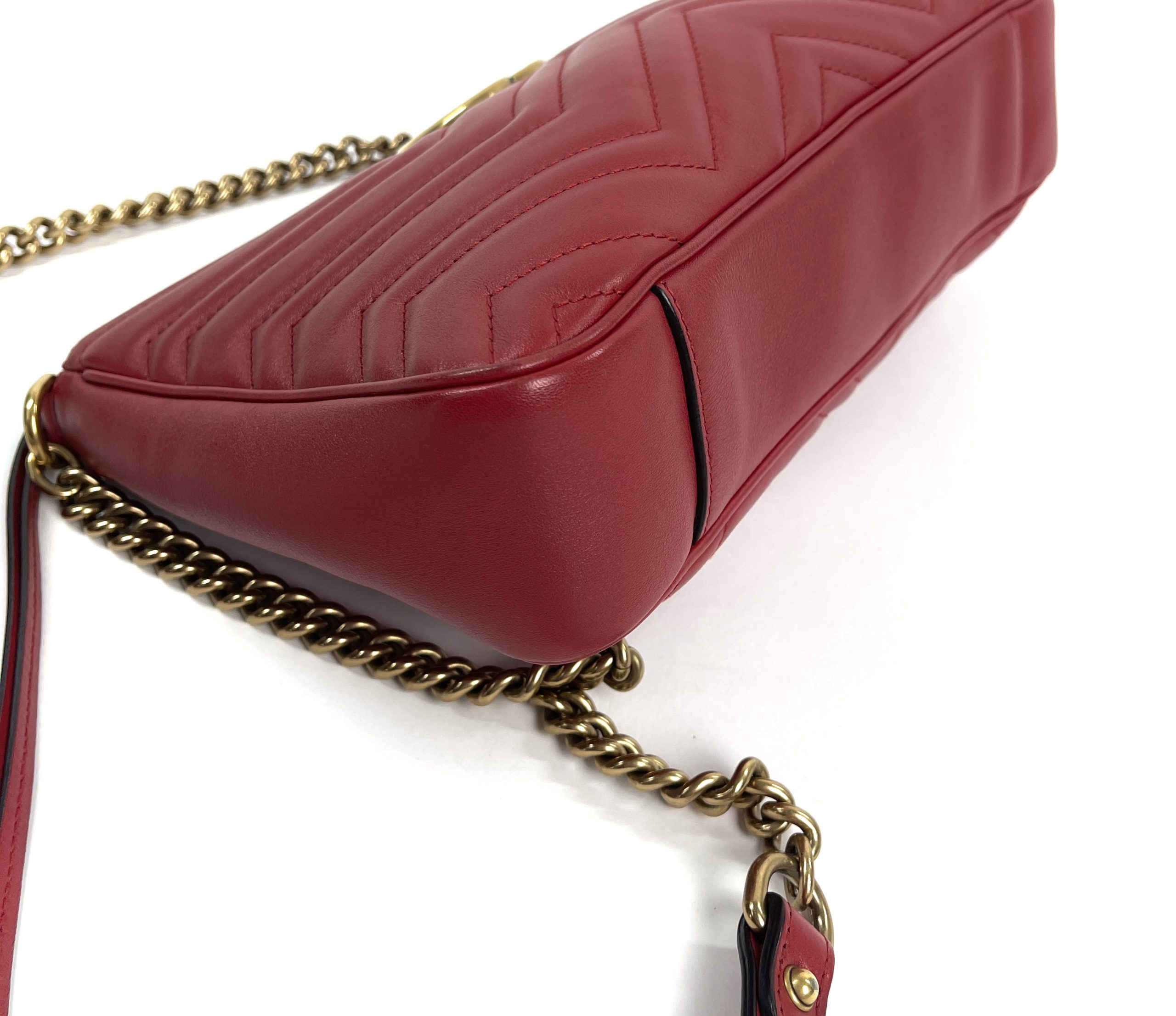 Gucci Red Leather Marmont Crossbody Bag Special Edition - A World