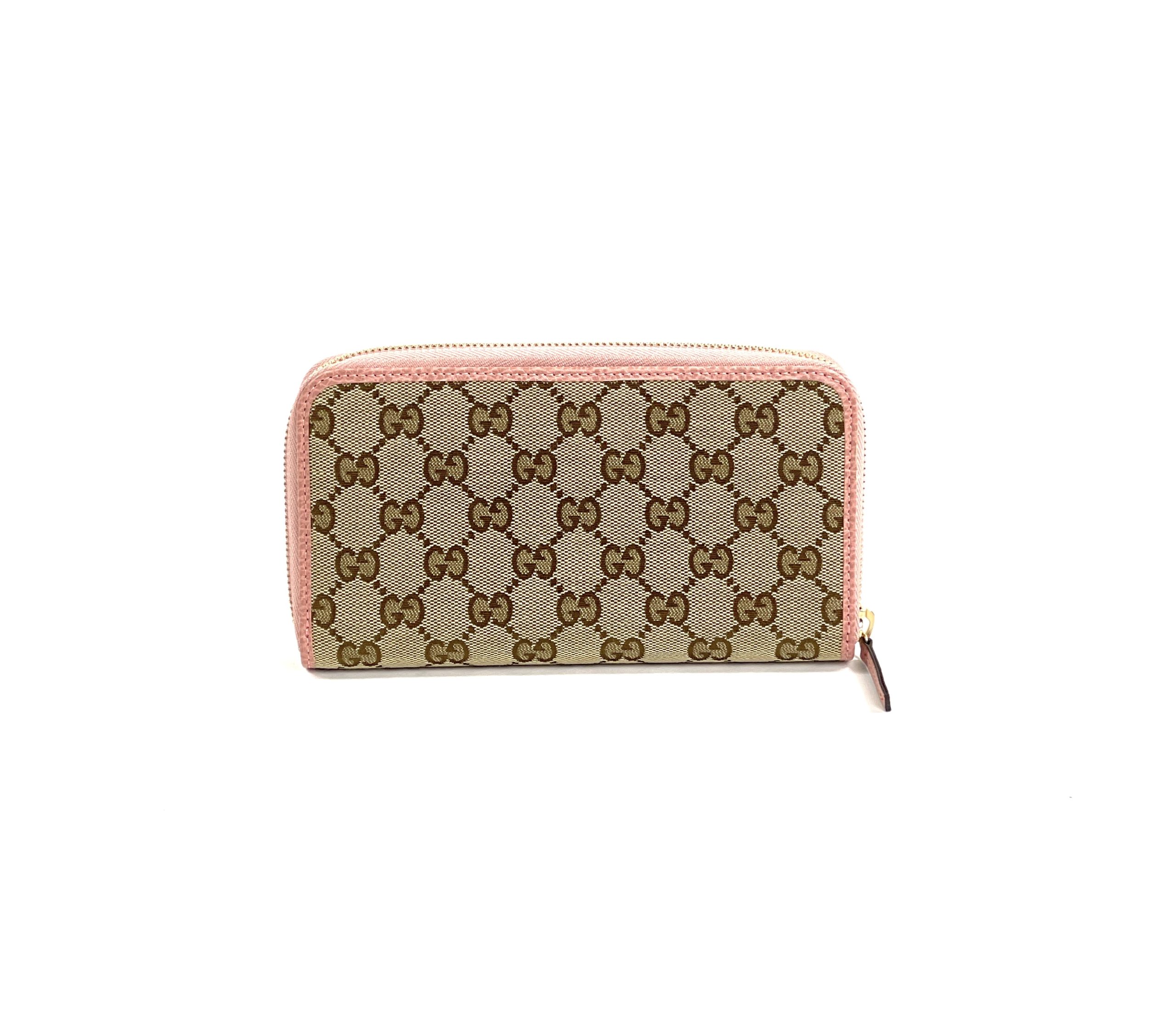 Gucci GG Canvas Zip Around Wallet with Soft Pink Trim - A World Of Goods  For You, LLC