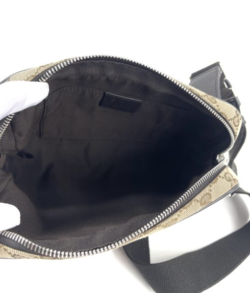 Gucci GG Tan Canvas Belt Bag with Black Trim 3