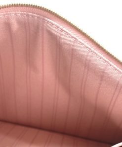 Louis Vuitton Azur Neverfull Pochette Pouch with Rose Ballerine inside