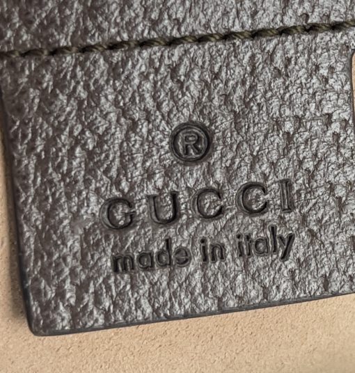 Gucci GG Supreme Monogram Web Medium Ophidia Boston Brown tag