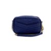 YSL Mini Lou Quilted Grain De Poudre Embossed Navy Leather 3