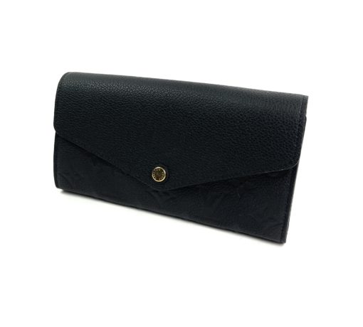 Louis Vuitton Black Empreinte Leather Sarah Wallet front