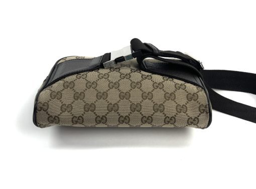 Gucci GG Tan Canvas Belt Bag with Black Trim 13