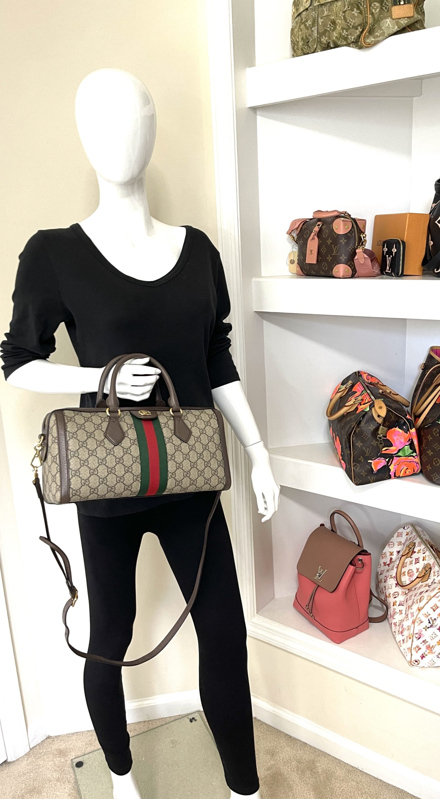 Gucci Black Leather Ophidia Medium Boston Bag Crossbody - A World Of Goods  For You, LLC