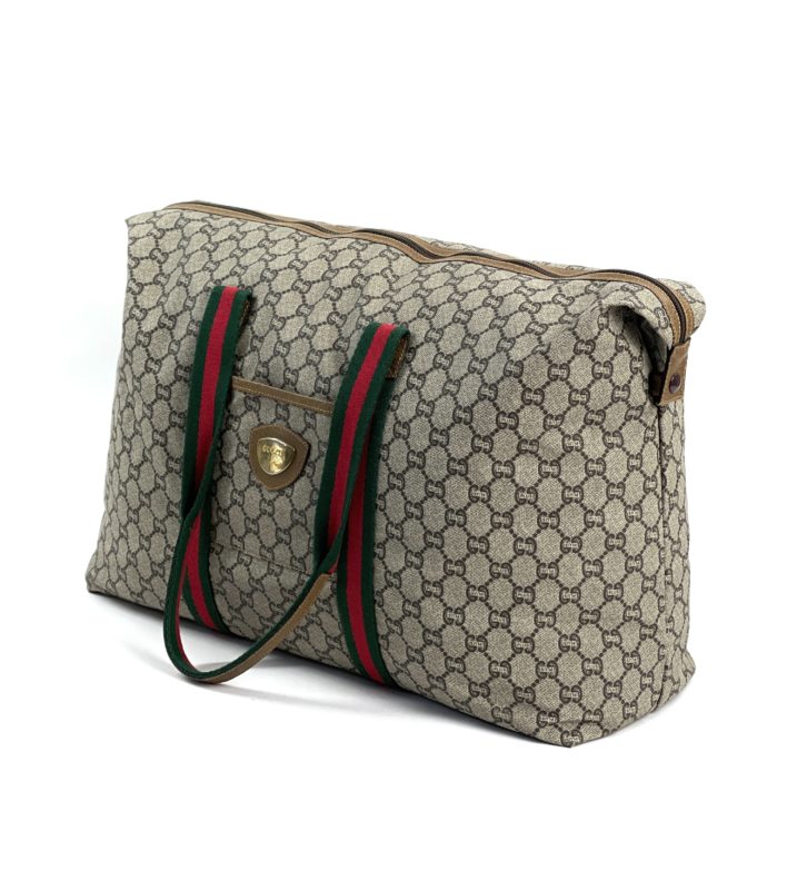 Gucci, Bags, Black Gucci Duffle Bag With Redgreen Handles