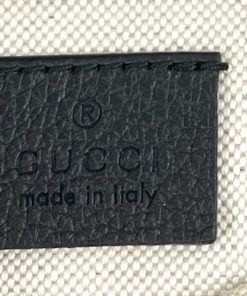 GUCCI Grained Calfskin Small Logo Belt Bag Black tag