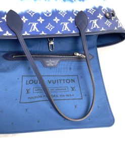 Louis Vuitton Blue Escale Neverfull Bag and Pouch Set flap