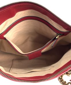 Gucci Red Leather Marmont Crossbody Bag Special Edition inside