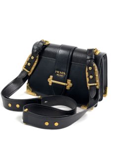 Prada Black/White Saffiano Leather Cahier Shoulder Bag Prada