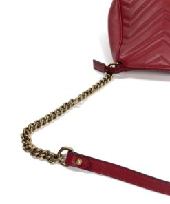 Gucci Red Leather Marmont Crossbody Bag Special Edition chain strap