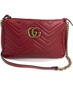 Gucci Red Leather Marmont Crossbody Bag Special Edition front