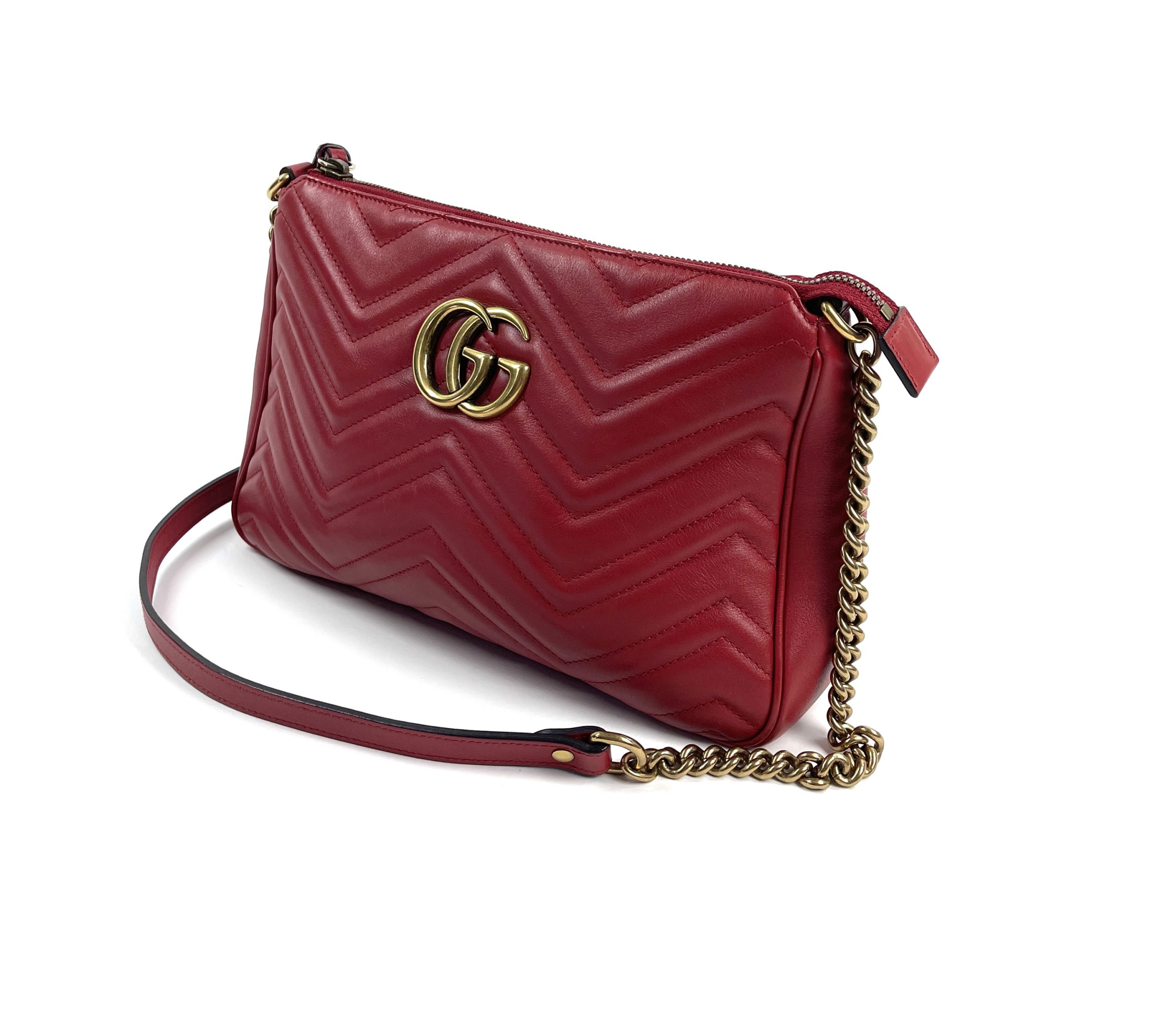 GUCCI Brick Red Gold Patent Leather Purse – ReturnStyle