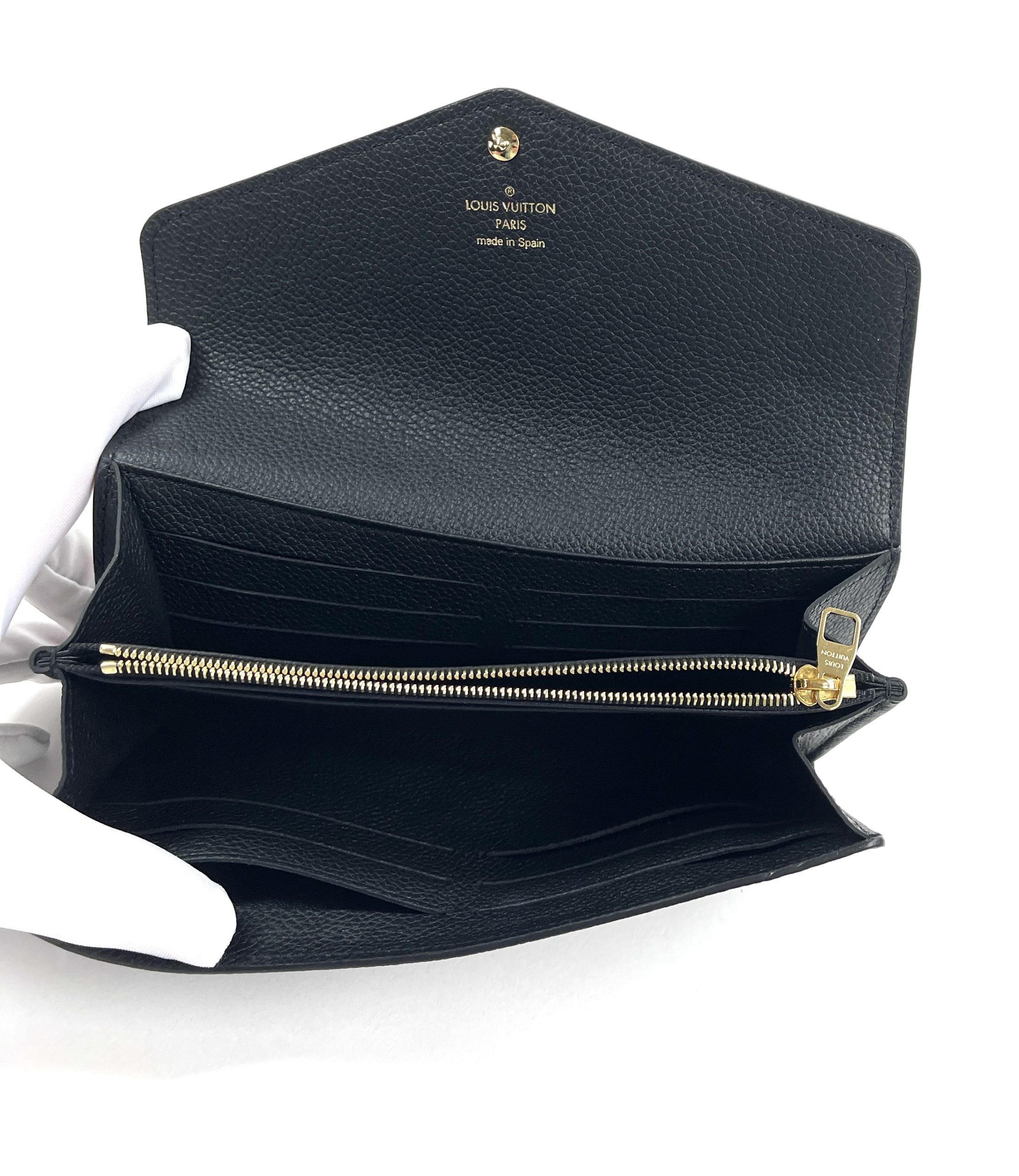 Louis Vuitton Sarah Wallet Monogram Empreinte Leather Black