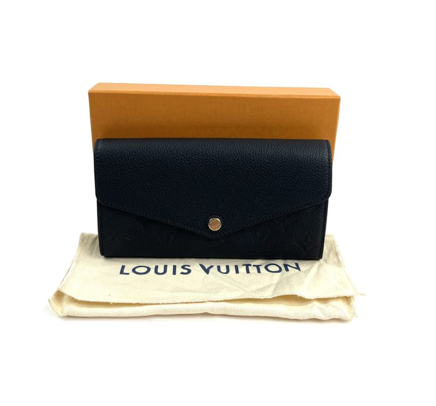 Louis Vuitton Black Monogram Empreinte Sarah Wallet Leather ref