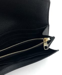 Louis Vuitton Black Empreinte Leather Sarah Wallet zipper