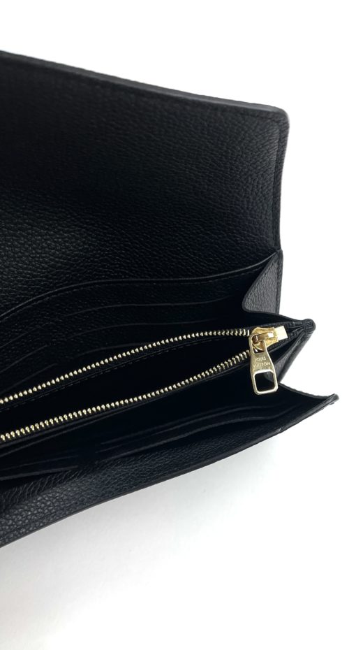 Louis Vuitton Black Empreinte Leather Sarah Wallet zipper