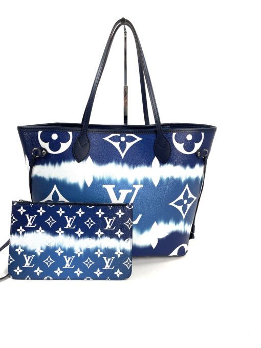 Louis Vuitton Blue Escale Neverfull Bag and Pouch Set