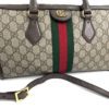 Gucci GG Supreme Monogram Web Medium Ophidia Boston Brown 27