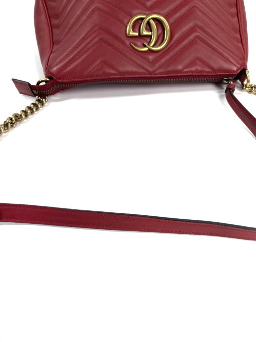 Gucci Red Leather Marmont Crossbody Bag Special Edition strap