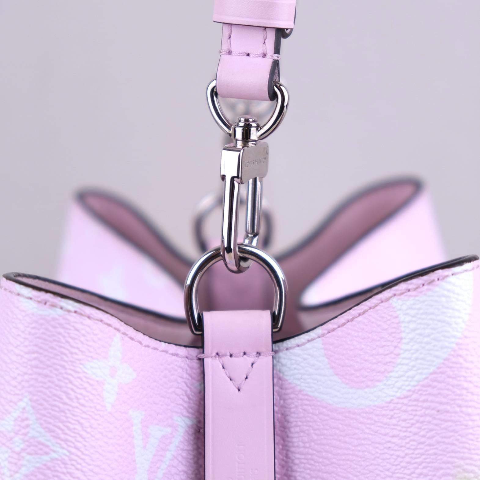 Pink Tie-Dye LV Leather Keychain