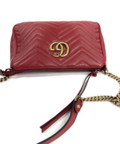 Gucci Red Leather Marmont Crossbody Bag Special Edition top chain