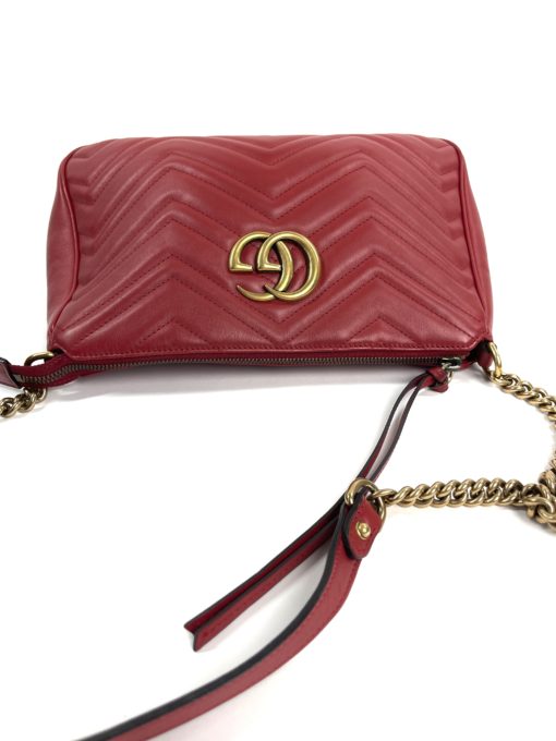Gucci Red Leather Marmont Crossbody Bag Special Edition top chain