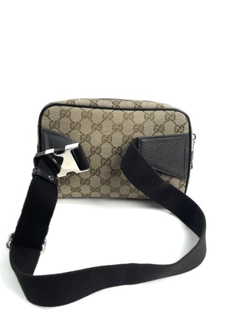 Gucci GG Tan Canvas Belt Bag with Black Trim 8