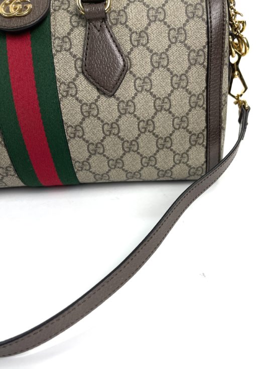 Gucci GG Supreme Monogram Web Medium Ophidia Boston Brown strap
