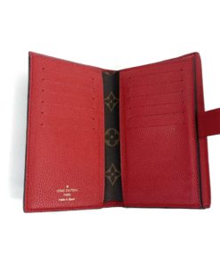Louis Vuitton Monogram Pallas Compact Wallet with Cherry Red open