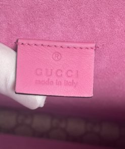 Gucci GG Supreme Monogram Medium Dionysus Shoulder Bag Pink tag