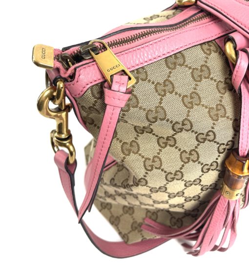 Gucci GG Bamboo Collection Satchel or Shoulder Bag zipper