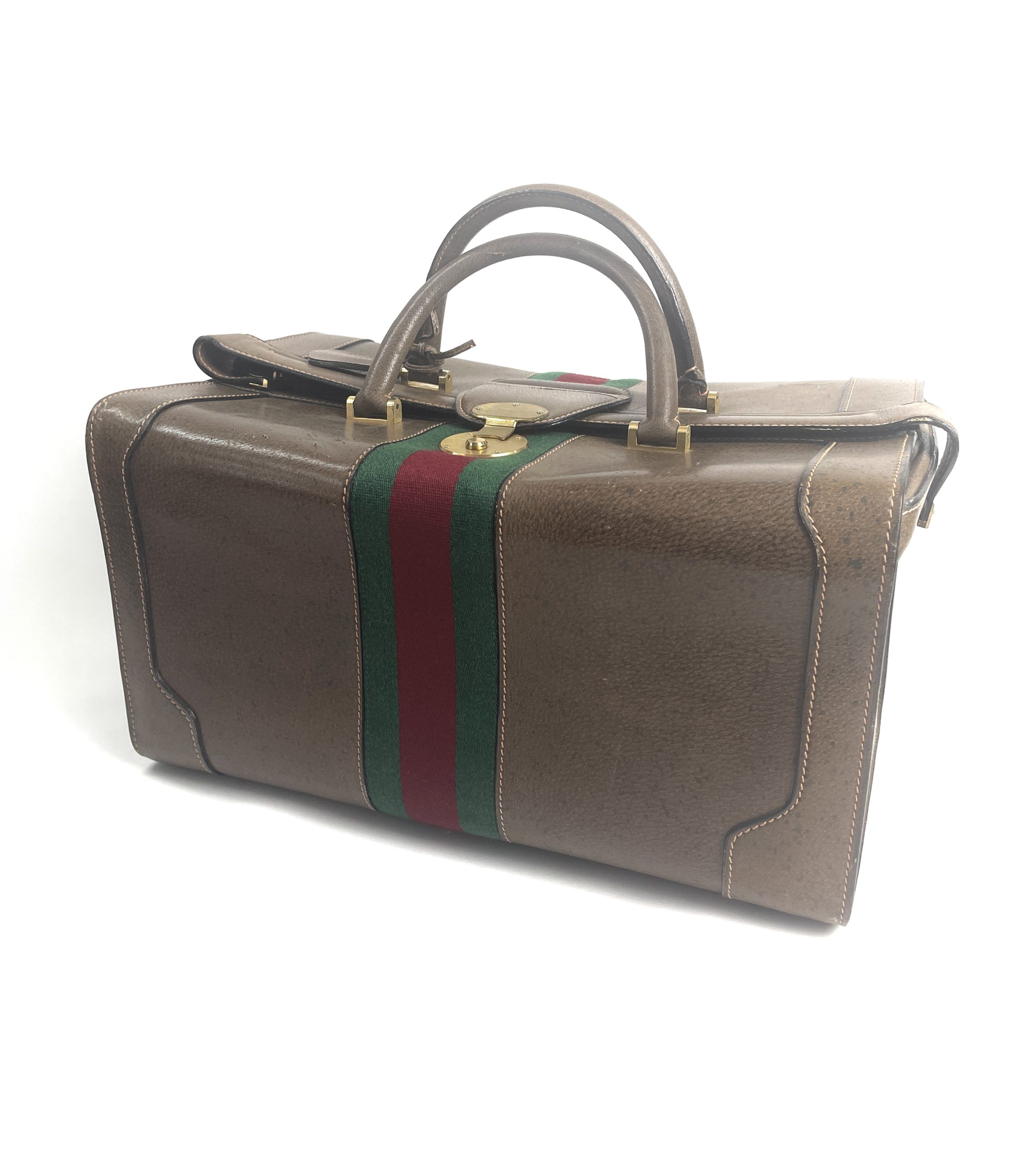 Vintage Gucci GG Monogram Canvas & Leather Business Bag Briefcase