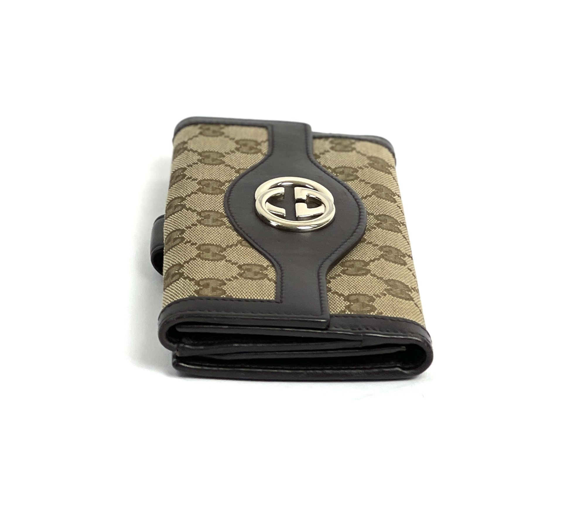 GUCCI Dark Brown Leather Guccissima Embossed Monogram GG Unisex Long Wallet