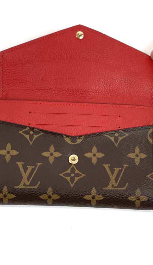Louis Vuitton Monogram Pallas Compact Wallet with Cherry Red flap