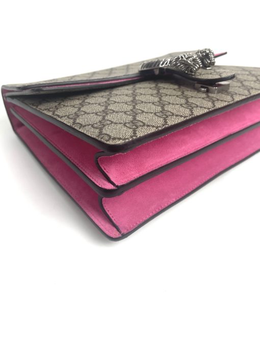 Gucci GG Supreme Monogram Medium Dionysus Shoulder Bag Pink corner