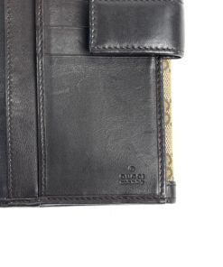 Gucci GG Long Wallet with Dark Brown Leather Trim