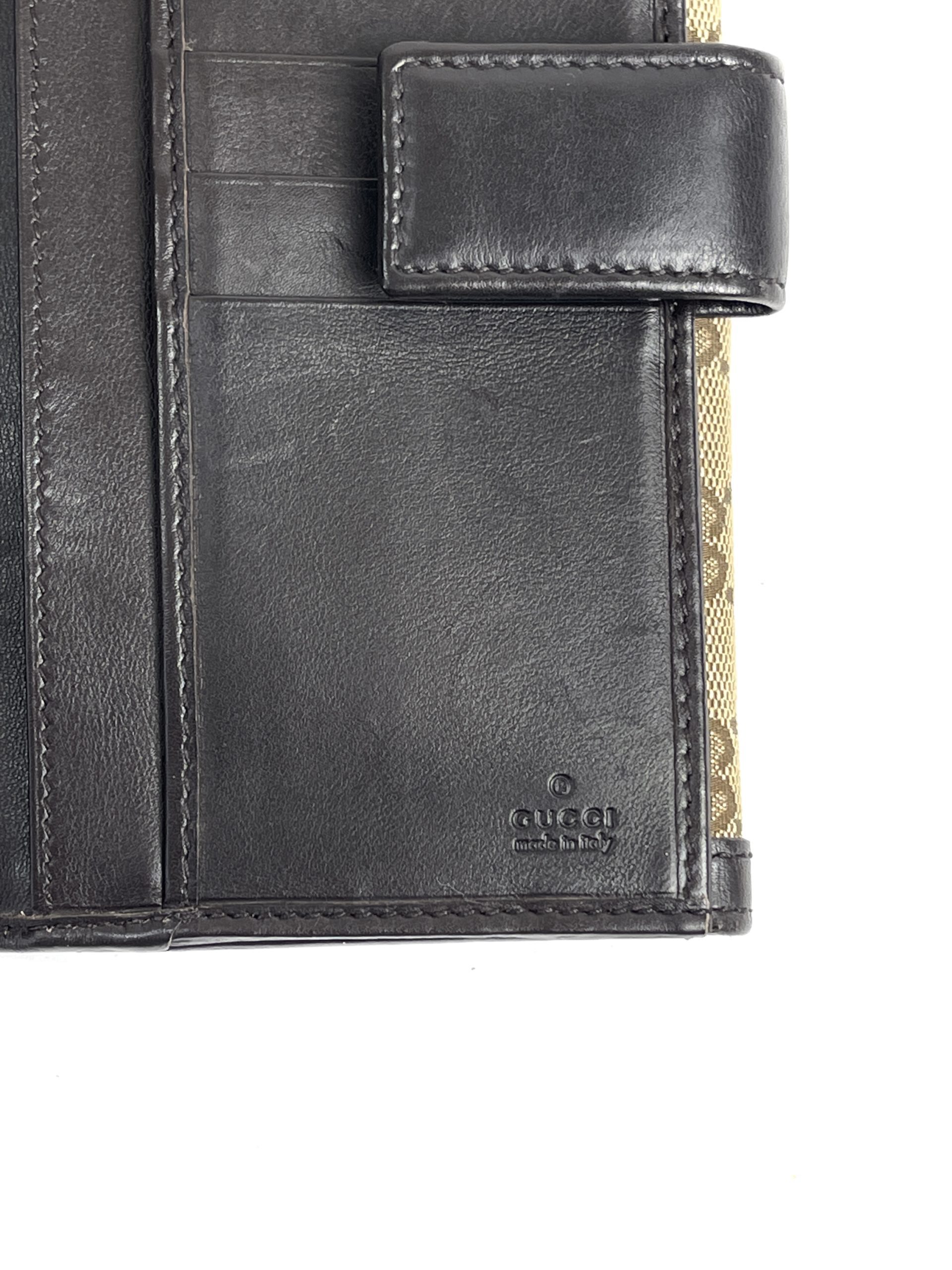 Gucci GG Long Wallet with Dark Brown Leather Trim - A World Of