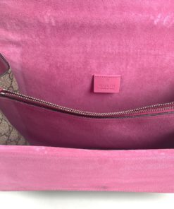 Gucci GG Supreme Monogram Medium Dionysus Shoulder Bag Pink inside
