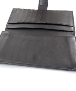 Gucci GG Long Wallet with Dark Brown Leather Trim inside